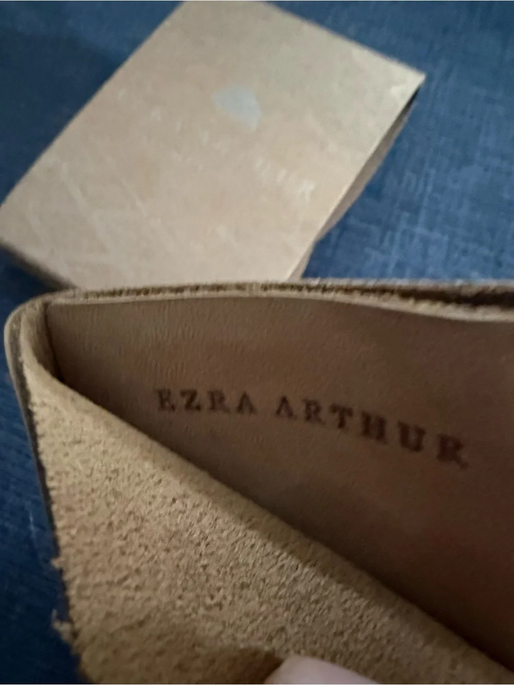 Ezra Arthur No.2 Leather  Card Holder Wallet with Buffalo Emboss - Tan